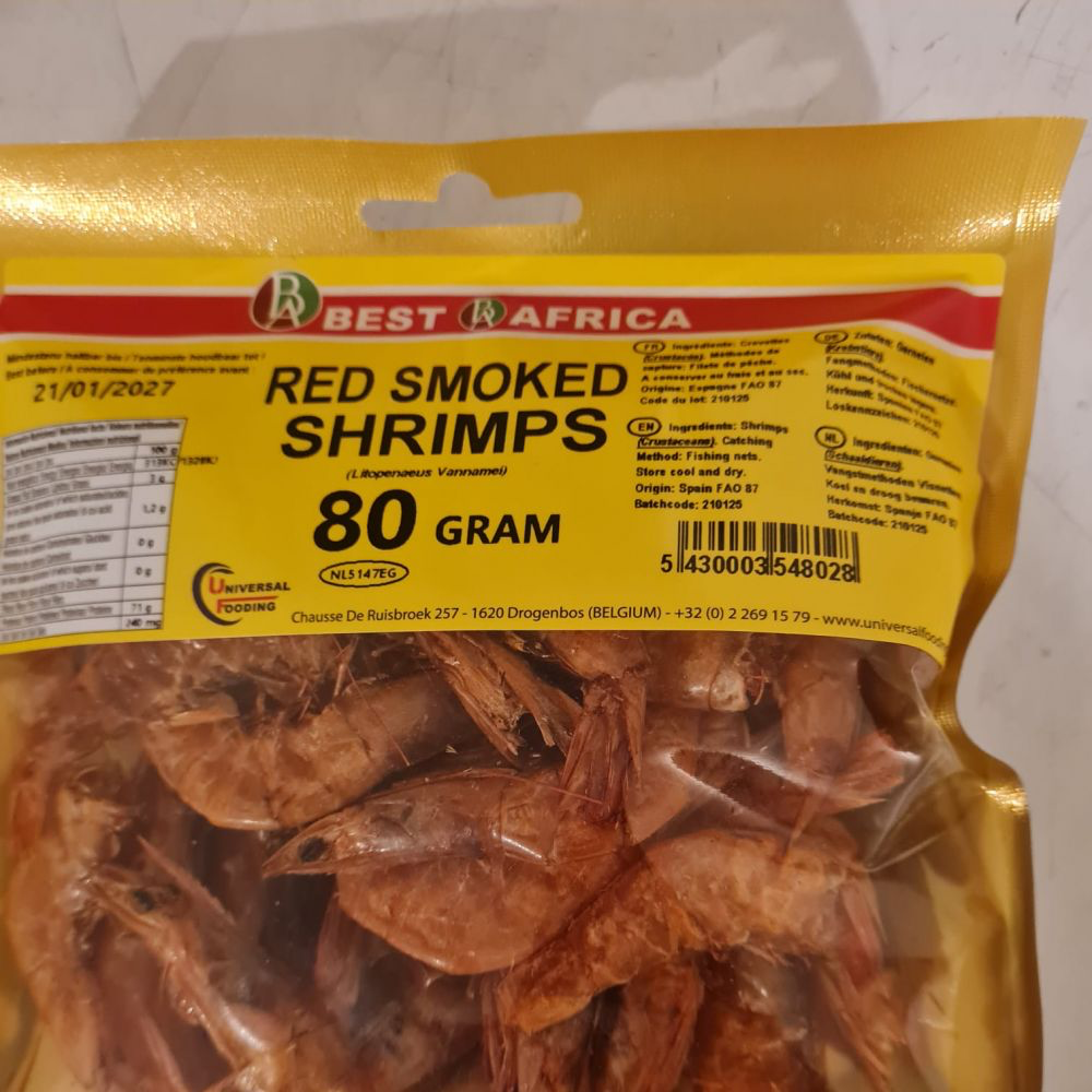 RED smoked shrimps (80 G)